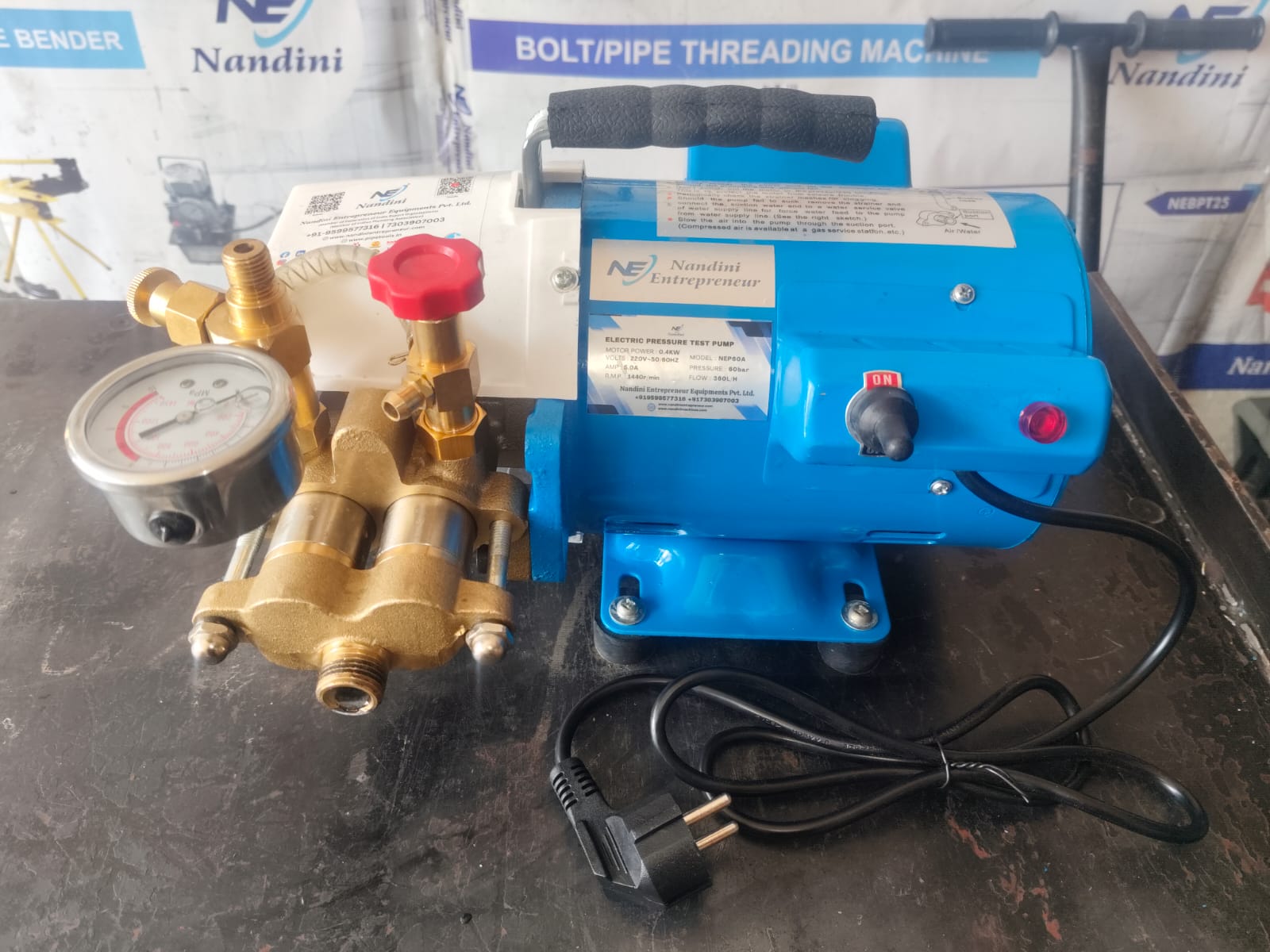 Electric Water Pressure Testing Pump-Double Piston (NEP60A)